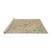 Sideview of Machine Washable Abstract Brown Sand Brown Rug, wshabs1682