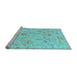 Sideview of Machine Washable Oriental Light Blue Traditional Rug, wshabs1682lblu