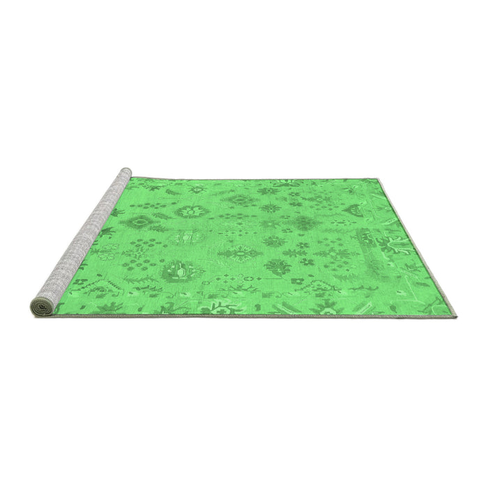 Sideview of Machine Washable Oriental Emerald Green Traditional Area Rugs, wshabs1682emgrn