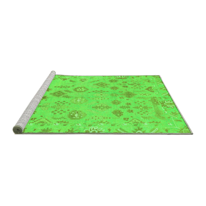 Sideview of Machine Washable Oriental Green Traditional Area Rugs, wshabs1682grn