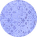 Round Oriental Blue Traditional Rug, abs1682blu