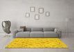 Machine Washable Oriental Yellow Traditional Rug in a Living Room, wshabs1682yw