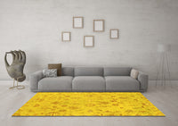 Machine Washable Oriental Yellow Traditional Rug, wshabs1682yw