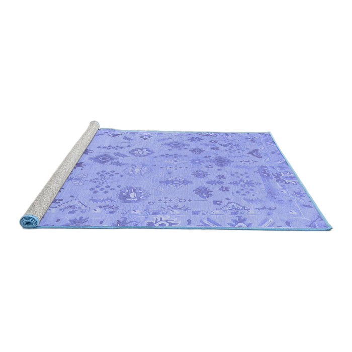 Sideview of Machine Washable Oriental Blue Traditional Rug, wshabs1682blu