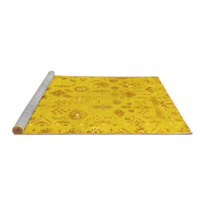 Sideview of Machine Washable Oriental Yellow Traditional Rug, wshabs1682yw