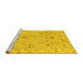 Sideview of Machine Washable Oriental Yellow Traditional Rug, wshabs1682yw