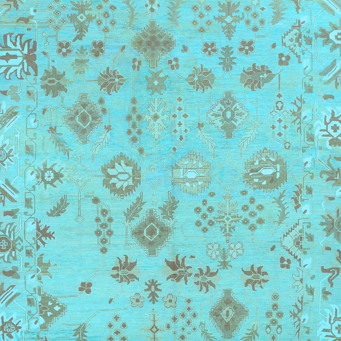 Machine Washable Oriental Light Blue Traditional Rug, wshabs1682lblu