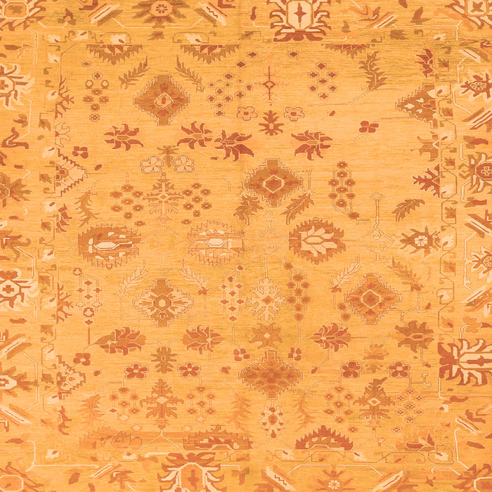 Square Oriental Orange Traditional Rug, abs1682org