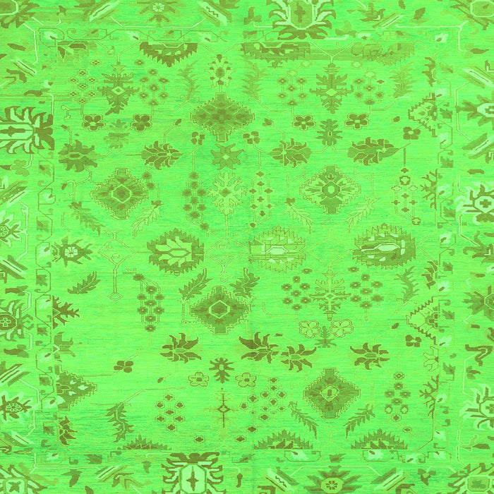 Square Machine Washable Oriental Green Traditional Area Rugs, wshabs1682grn