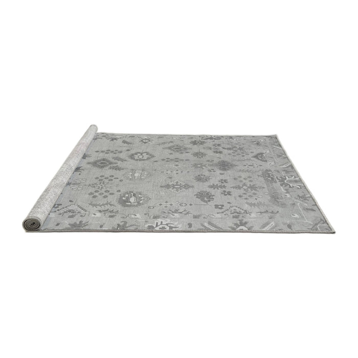 Sideview of Machine Washable Oriental Gray Traditional Rug, wshabs1682gry