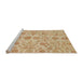 Sideview of Machine Washable Abstract Orange Rug, wshabs1683