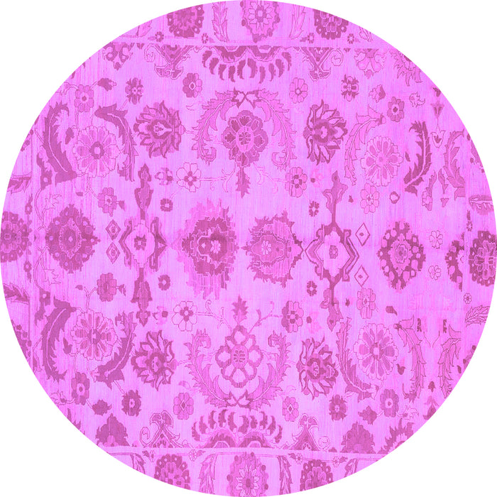 Round Oriental Purple Traditional Rug, abs1683pur