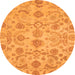 Round Oriental Orange Traditional Rug, abs1683org