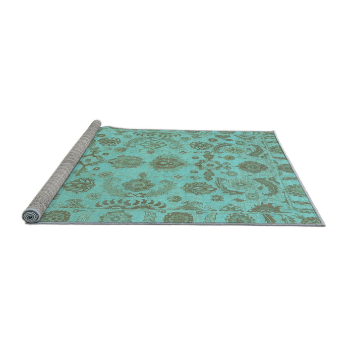 Sideview of Machine Washable Oriental Light Blue Traditional Rug, wshabs1683lblu