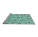 Sideview of Machine Washable Oriental Light Blue Traditional Rug, wshabs1683lblu