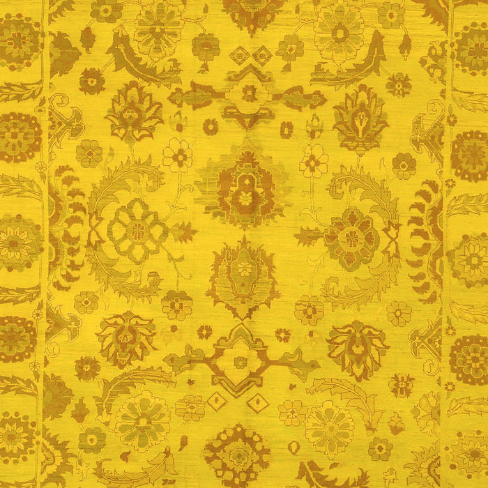 Machine Washable Oriental Yellow Traditional Rug, wshabs1683yw