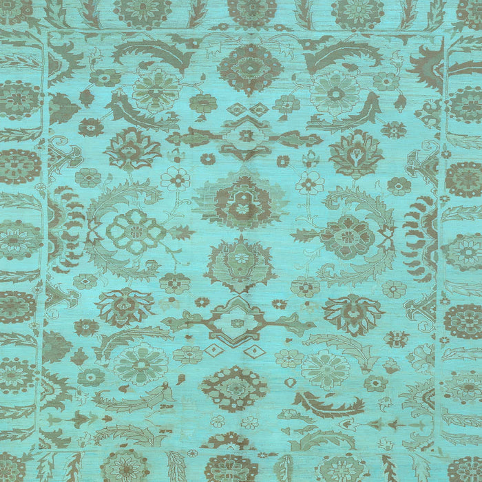 Square Machine Washable Oriental Light Blue Traditional Rug, wshabs1683lblu