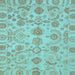 Square Machine Washable Oriental Light Blue Traditional Rug, wshabs1683lblu