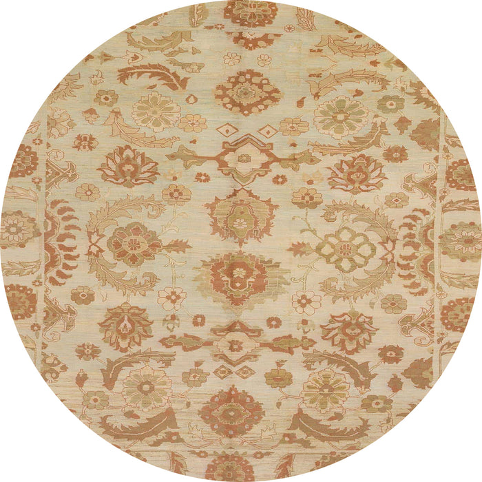 Round Abstract Orange Oriental Rug, abs1683