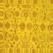 Square Machine Washable Oriental Yellow Traditional Rug, wshabs1683yw