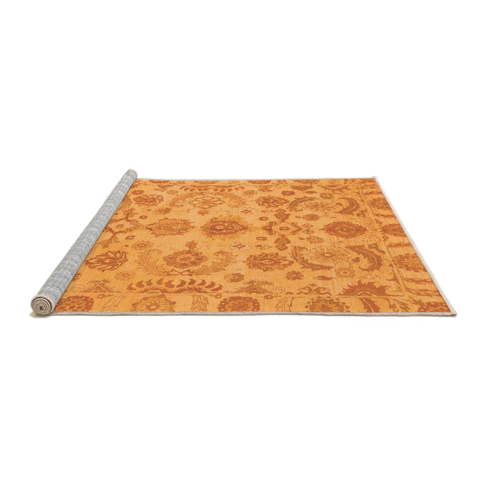Sideview of Machine Washable Oriental Orange Traditional Area Rugs, wshabs1683org