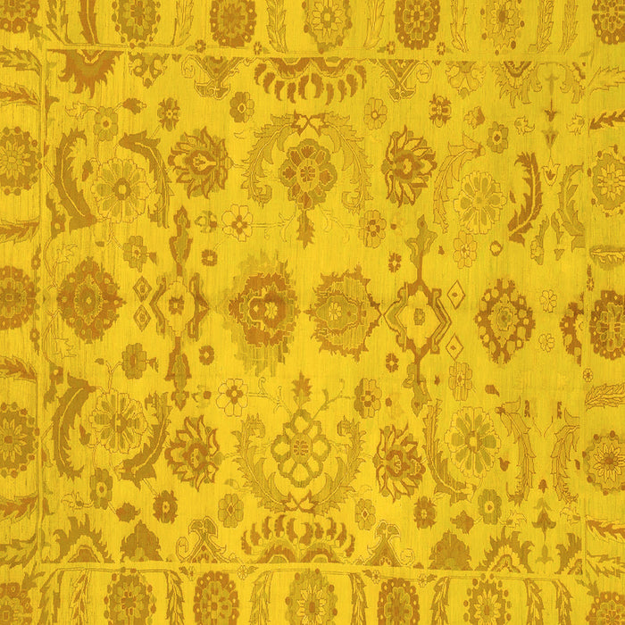 Square Oriental Yellow Traditional Rug, abs1683yw