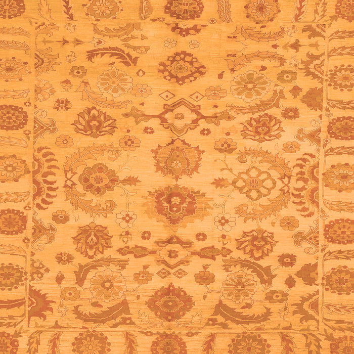 Square Machine Washable Oriental Orange Traditional Area Rugs, wshabs1683org