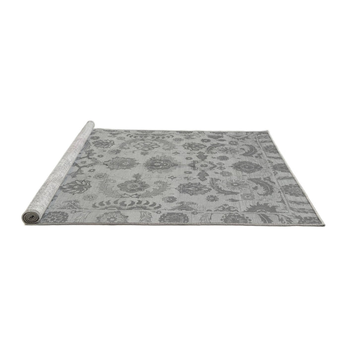 Sideview of Machine Washable Oriental Gray Traditional Rug, wshabs1683gry