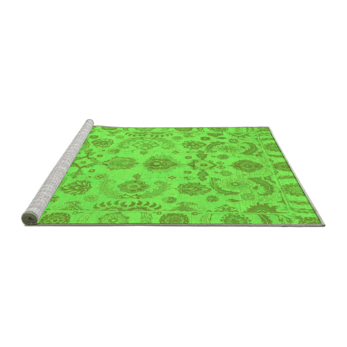 Sideview of Machine Washable Oriental Green Traditional Area Rugs, wshabs1683grn