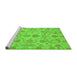 Sideview of Machine Washable Oriental Green Traditional Area Rugs, wshabs1683grn