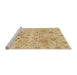 Sideview of Machine Washable Abstract Yellow Rug, wshabs1684