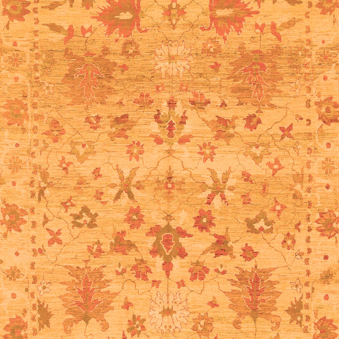 Machine Washable Oriental Orange Traditional Area Rugs, wshabs1684org