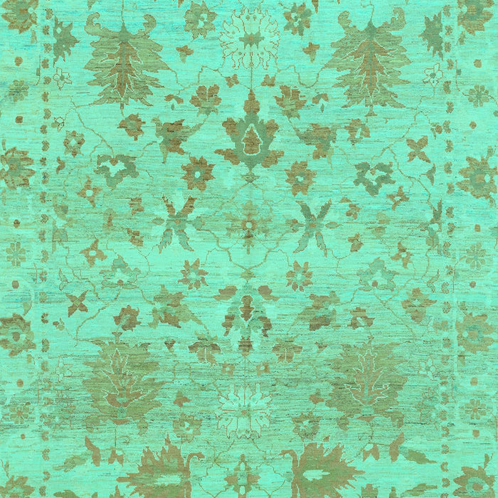 Machine Washable Oriental Turquoise Traditional Area Rugs, wshabs1684turq