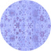 Round Oriental Blue Traditional Rug, abs1684blu