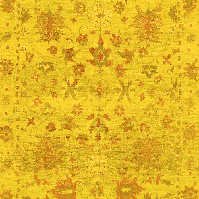 Machine Washable Oriental Yellow Traditional Rug, wshabs1684yw