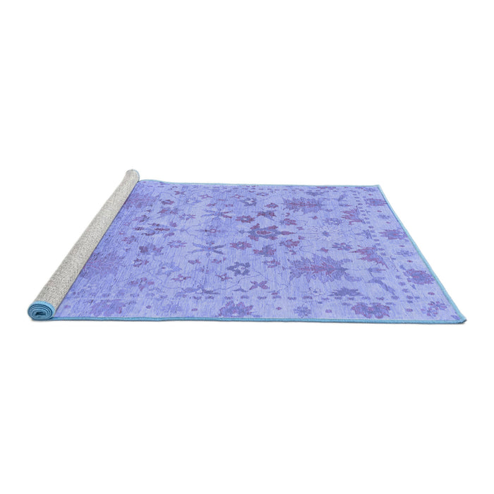 Sideview of Machine Washable Oriental Blue Traditional Rug, wshabs1684blu