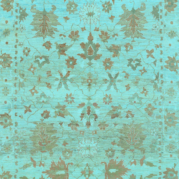Machine Washable Oriental Light Blue Traditional Rug, wshabs1684lblu