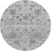 Round Oriental Gray Traditional Rug, abs1684gry