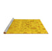 Sideview of Machine Washable Oriental Yellow Traditional Rug, wshabs1684yw