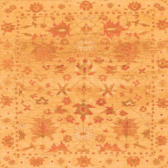 Square Oriental Orange Traditional Rug, abs1684org