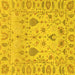 Square Machine Washable Abstract Yellow Modern Rug, wshabs1685yw