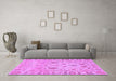 Machine Washable Abstract Purple Modern Area Rugs in a Living Room, wshabs1685pur