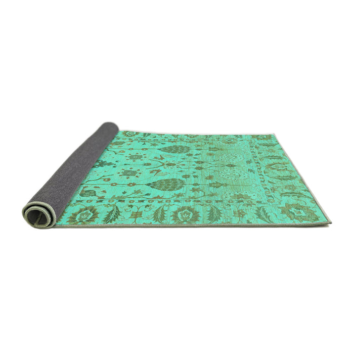Sideview of Abstract Turquoise Modern Rug, abs1685turq