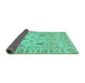 Sideview of Abstract Turquoise Modern Rug, abs1685turq