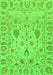 Machine Washable Abstract Green Modern Area Rugs, wshabs1685grn