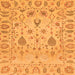 Square Machine Washable Abstract Orange Modern Area Rugs, wshabs1685org