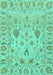 Machine Washable Abstract Turquoise Modern Area Rugs, wshabs1685turq