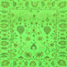 Square Machine Washable Abstract Green Modern Area Rugs, wshabs1685grn