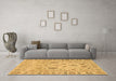 Machine Washable Abstract Brown Modern Rug in a Living Room,, wshabs1685brn