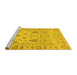 Sideview of Machine Washable Abstract Yellow Modern Rug, wshabs1685yw